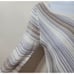 White House Black Market Gray Tan Metallic Asymmetrical Hem Top Small Boat Neck