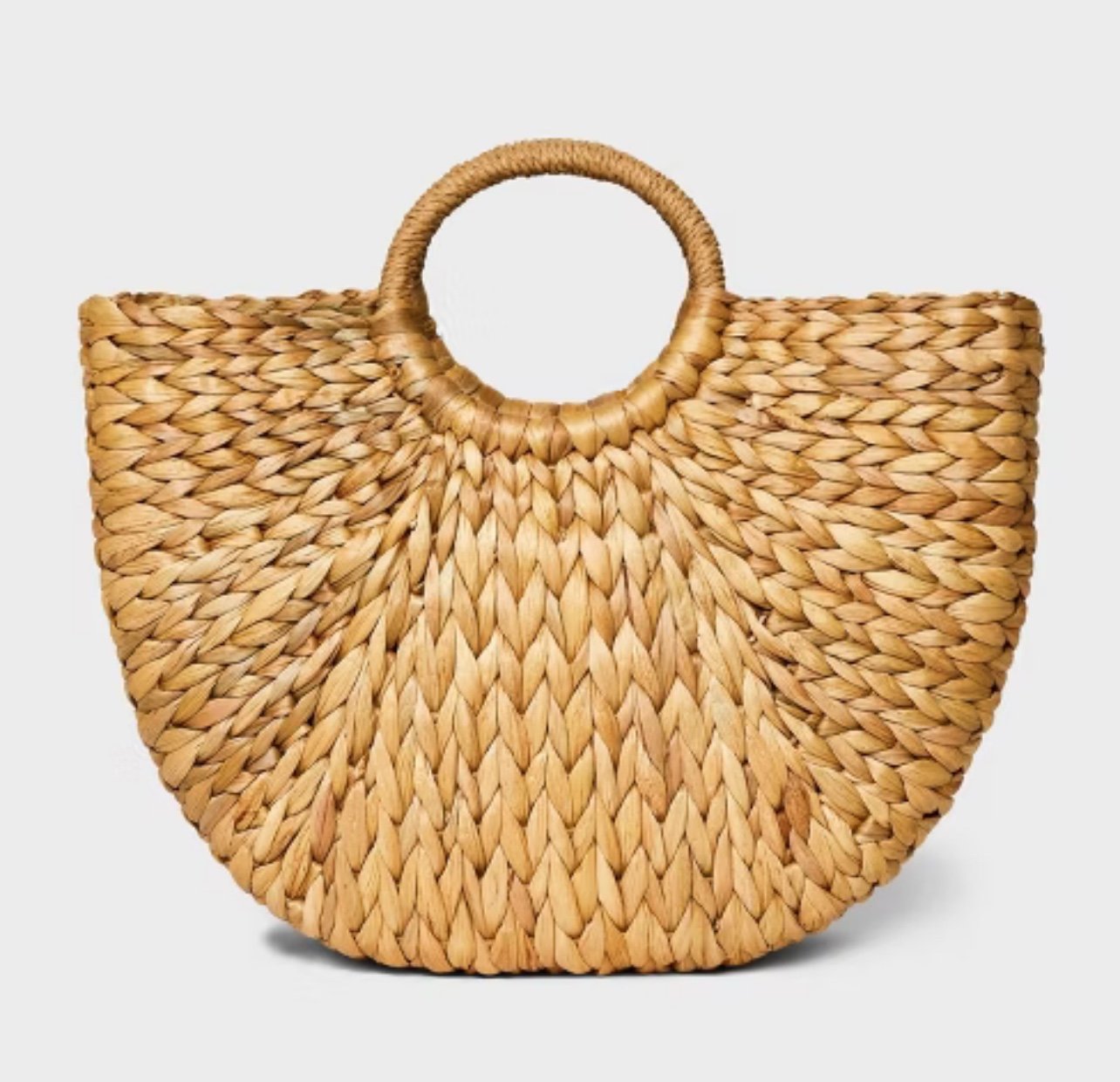 Large Handheld Straw Tote Handbag Woven Purse - A New Day Beige