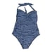 Mumu Mermaid Babymoon Maternity Blue Gingham sweetheart one piece halter NWOT M