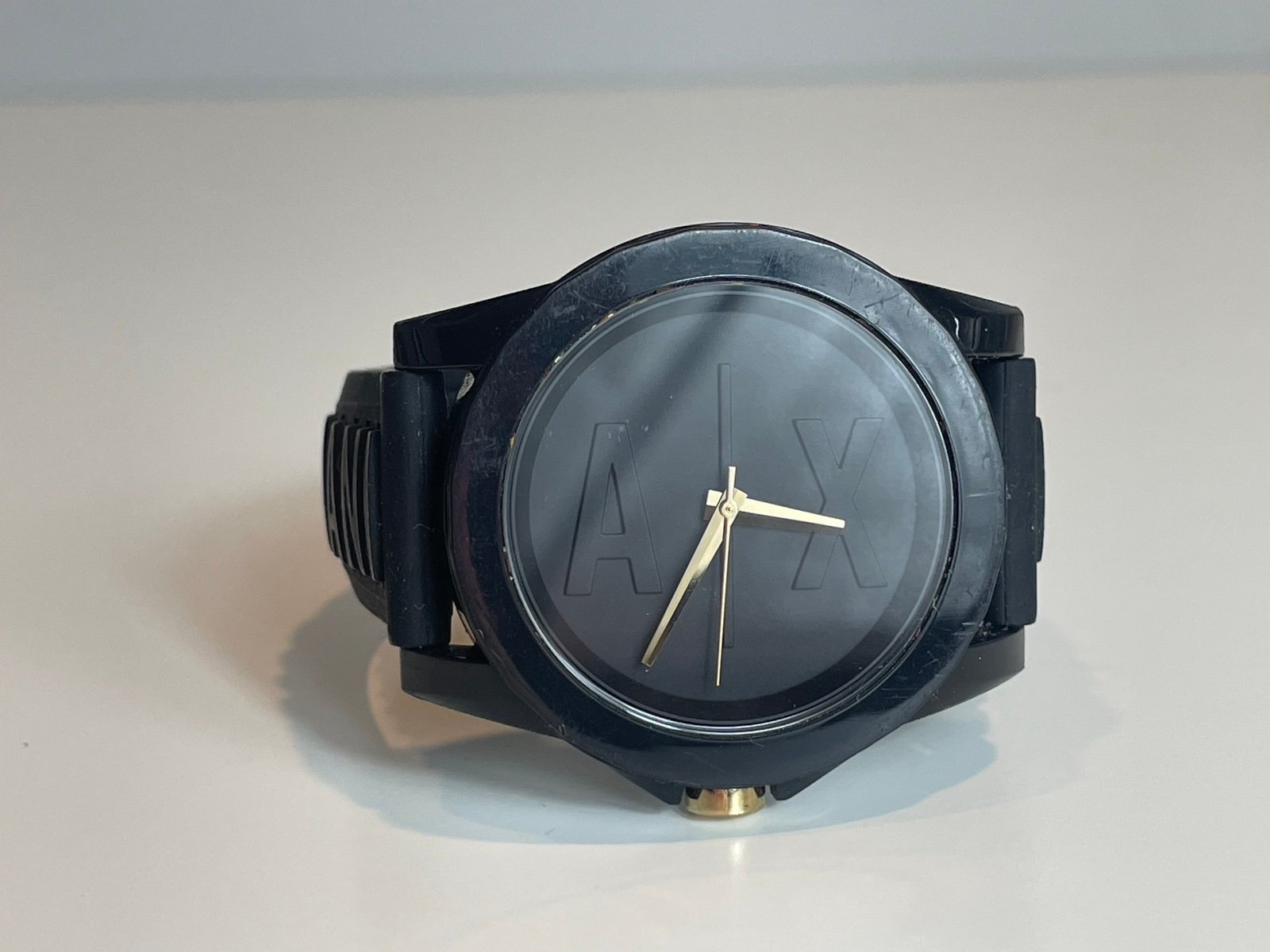 Armani Exchange Ax4369 Lady Banks Black Silicone Women Analog Quartz Watch
