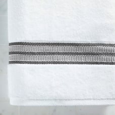 6-Piece Bath Set, Grey Solid/Stripe-oiutg7