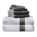 6-Piece Bath Set, Grey Solid/Stripe-oiutg7