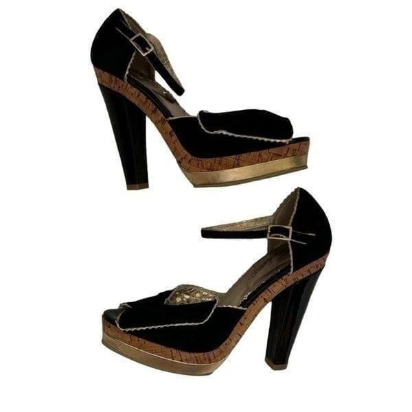 Poetic License Date Night Pumps Black Cork Sandals SZ 7.5