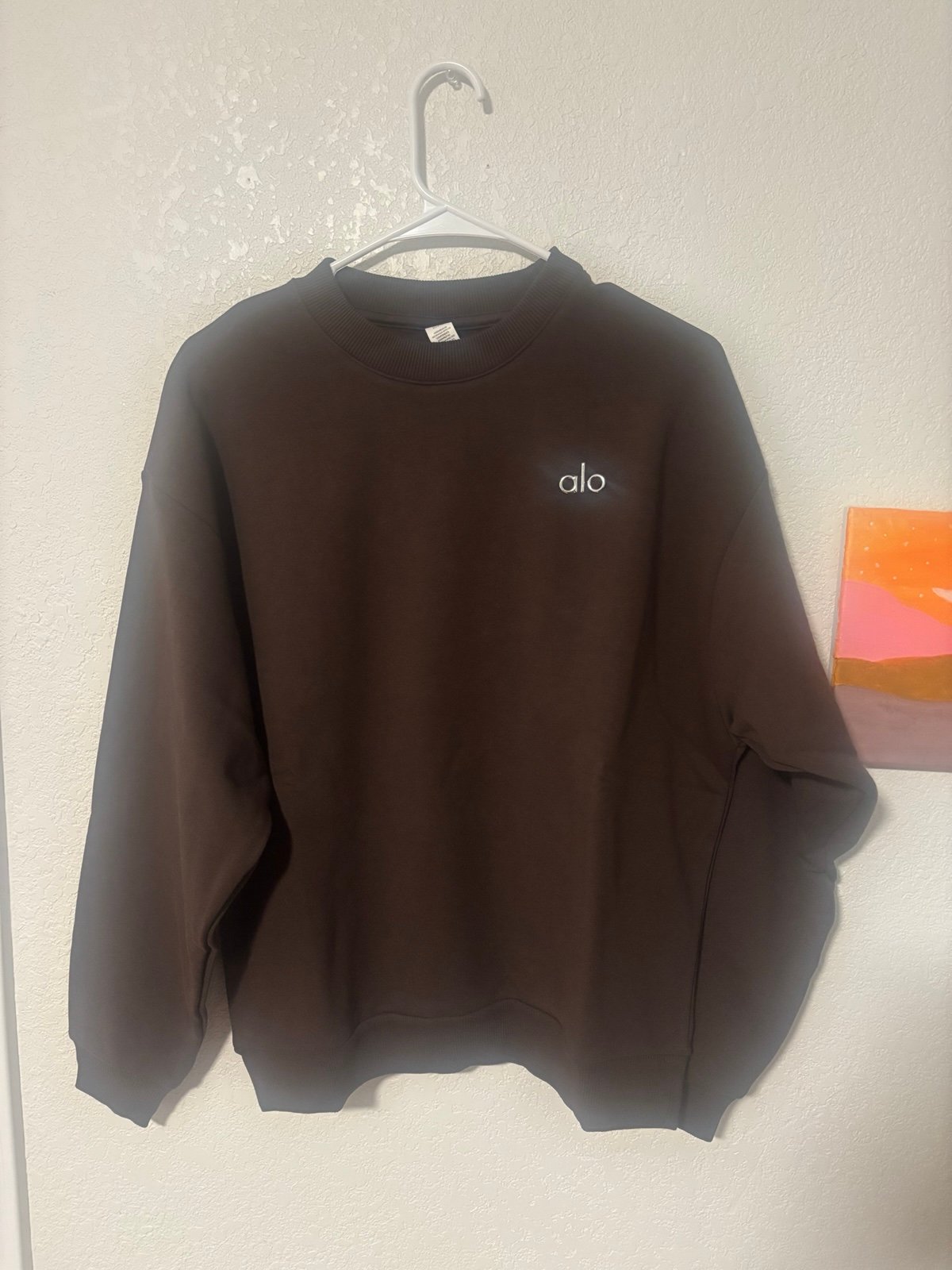alo accolade brown crewneck