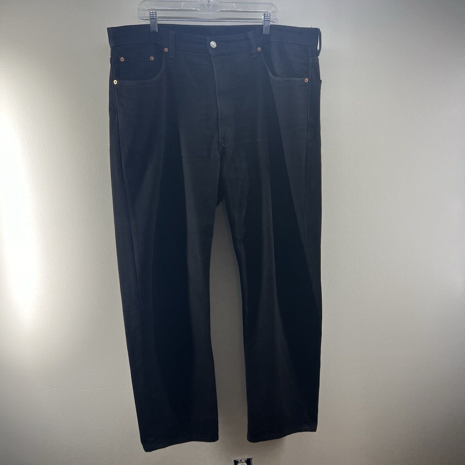 Levis 550 Jeans Mens 42x32 Black Straight Denim Classic Casual
