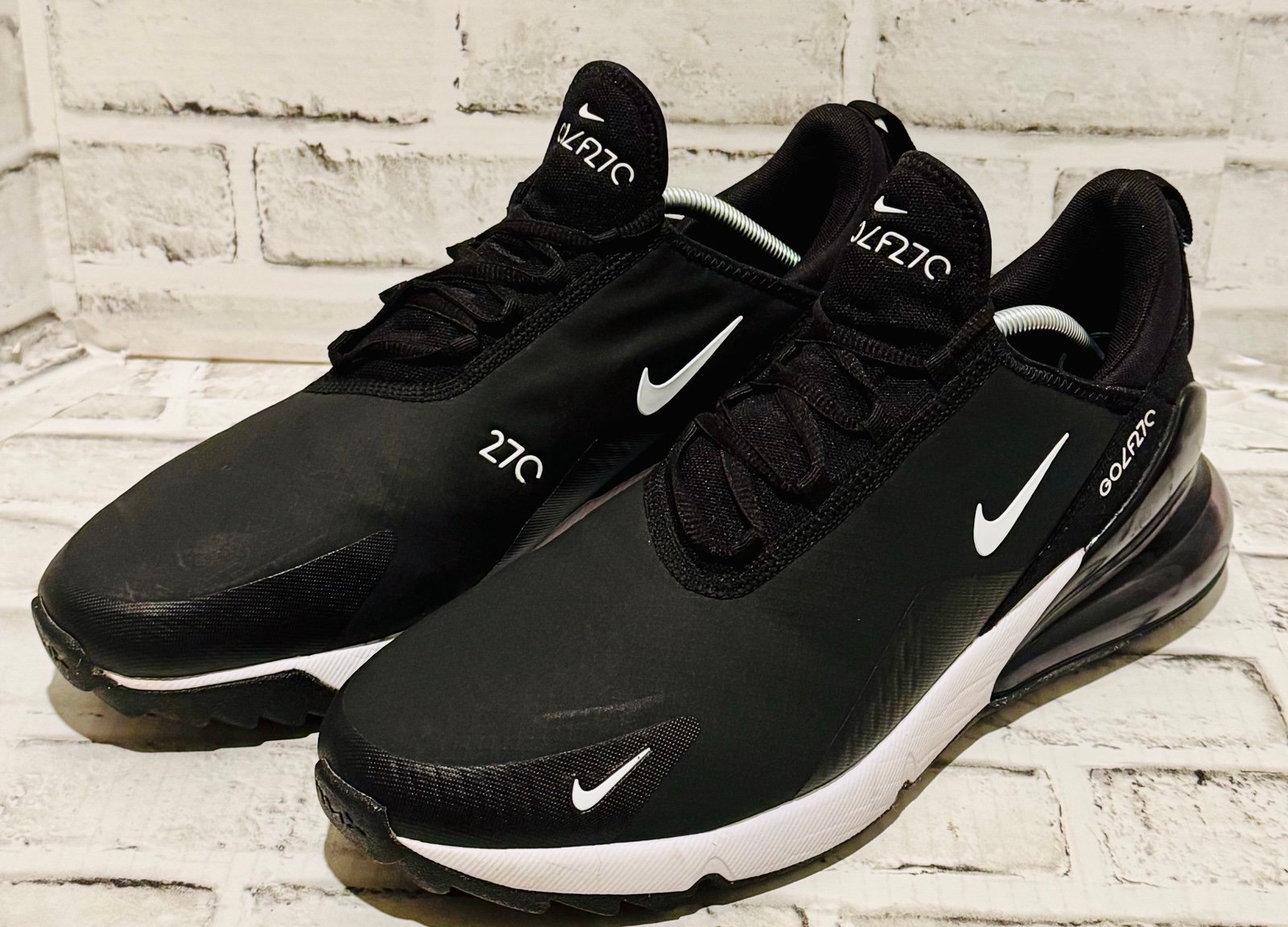Men’s NikeAir Max 270 Golf 'Black White Size 12 (0737)