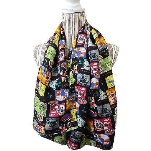 Nicole Miller The Harley Davidson Enthusiast Vintage 100% Silk Scarf 1998 44