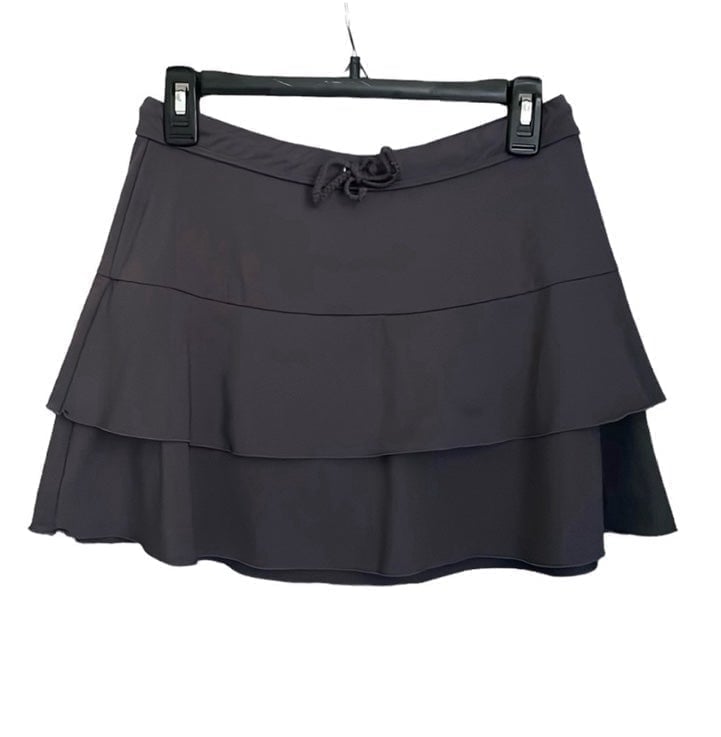 ATHLETA Tiered Tennis A-line Drawstring Gray Skirt