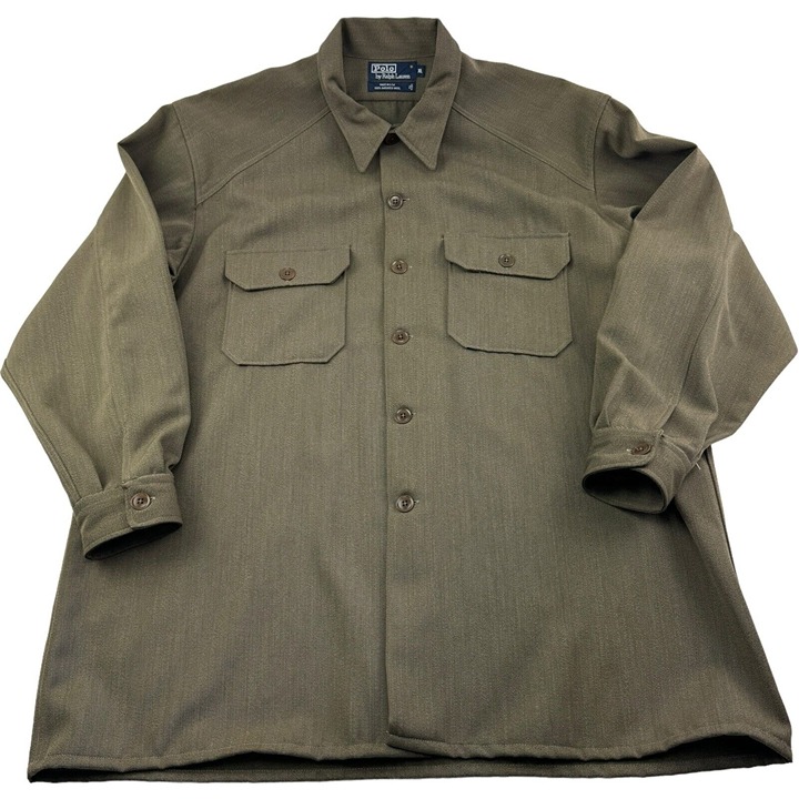 Polo Ralph Lauren Wool Shacket Dusted Green XL Made in USA