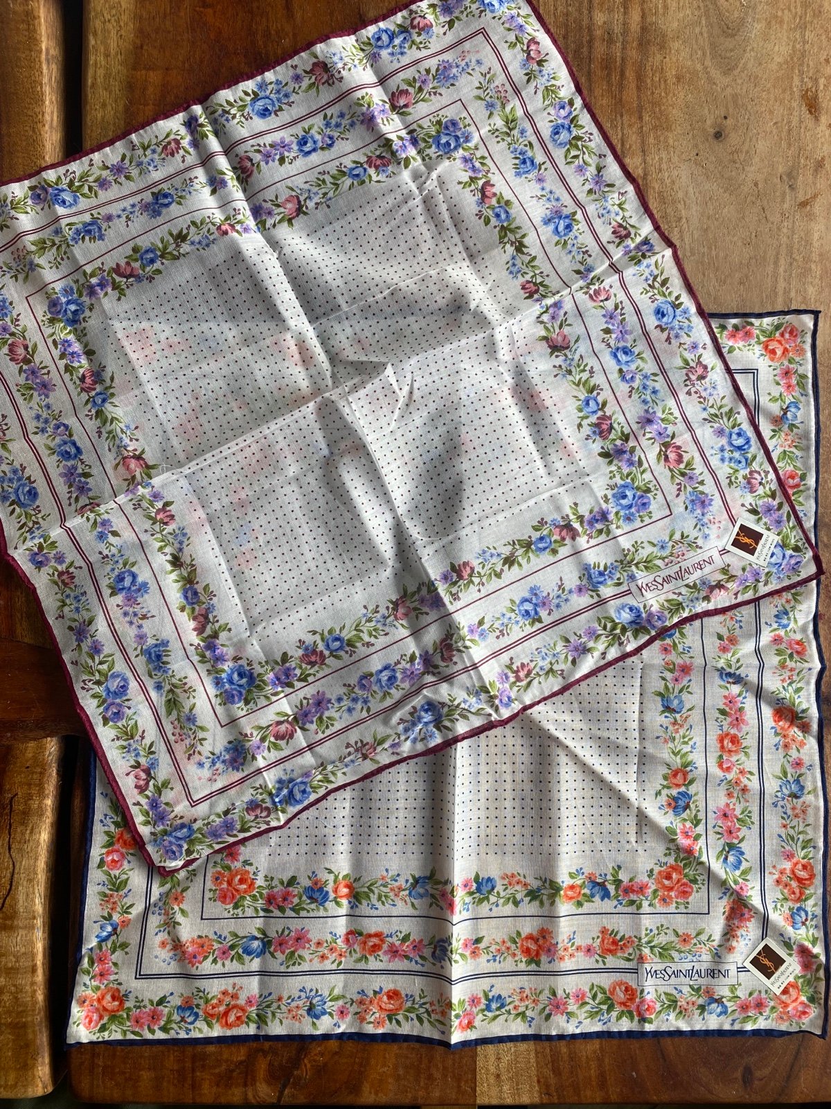 YSL FLORAL HANDKERCHIEF 2 pcs