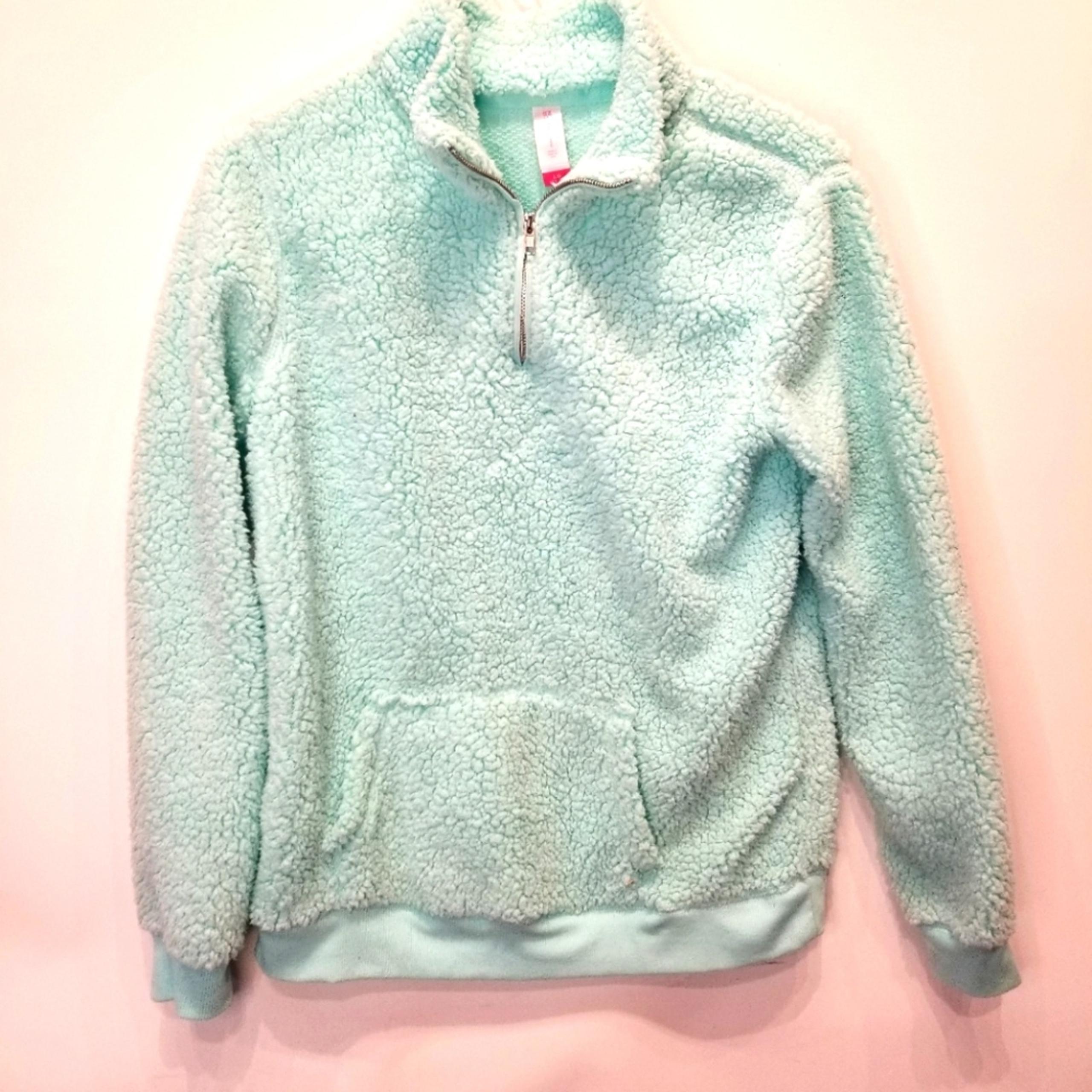 No Boundaries Warm Cozy Teal Green Pullover Comfy Wear Long Sleeve Womens Size L