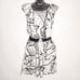 Shantell Martin x SUNO White Graphic 100% Silk Tie Waist Artsy Mini Dress Sz XL