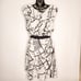 Shantell Martin x SUNO White Graphic 100% Silk Tie Waist Artsy Mini Dress Sz XL