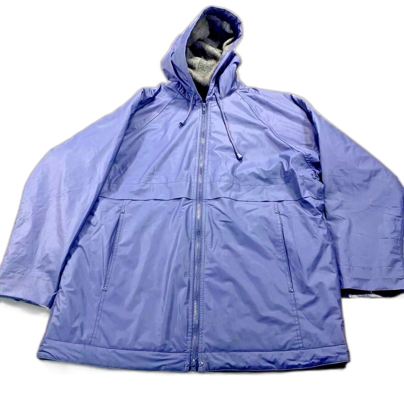 Misty Harbor Original Hooded Fleece Lined blue Shell Rain Coat Jacket M unisex.