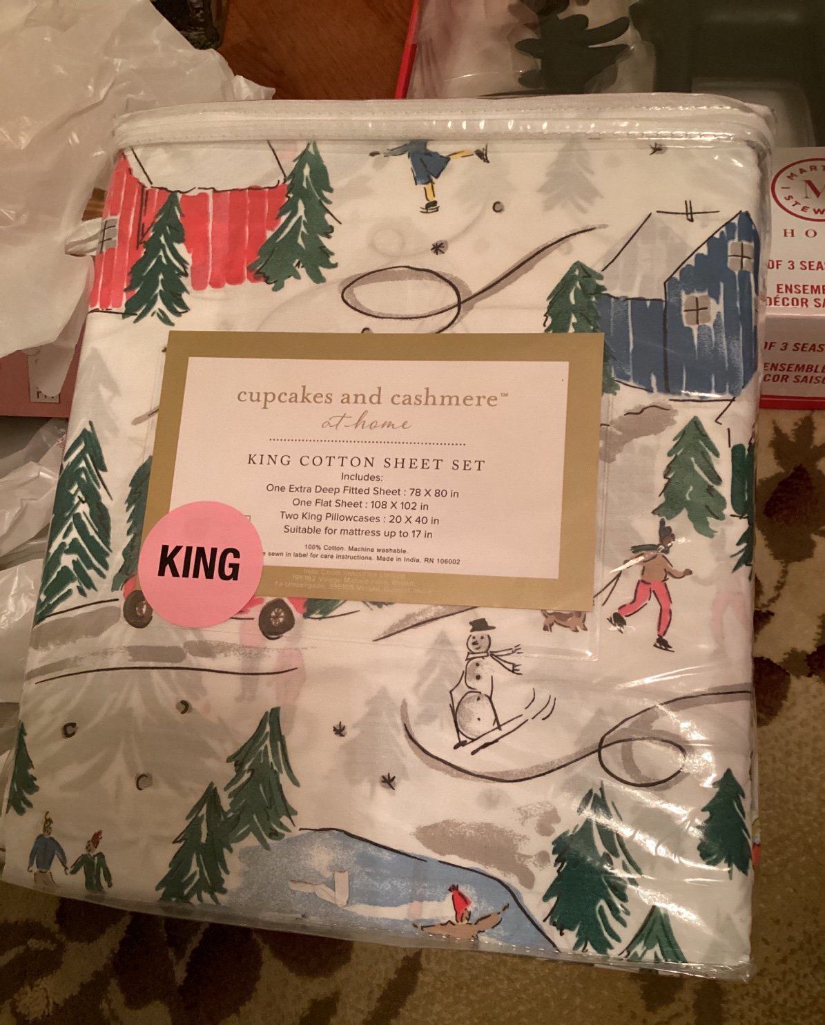 ❤️❤️Cupcakes and Cashmere king sheet set viral Christmas TikTok htf