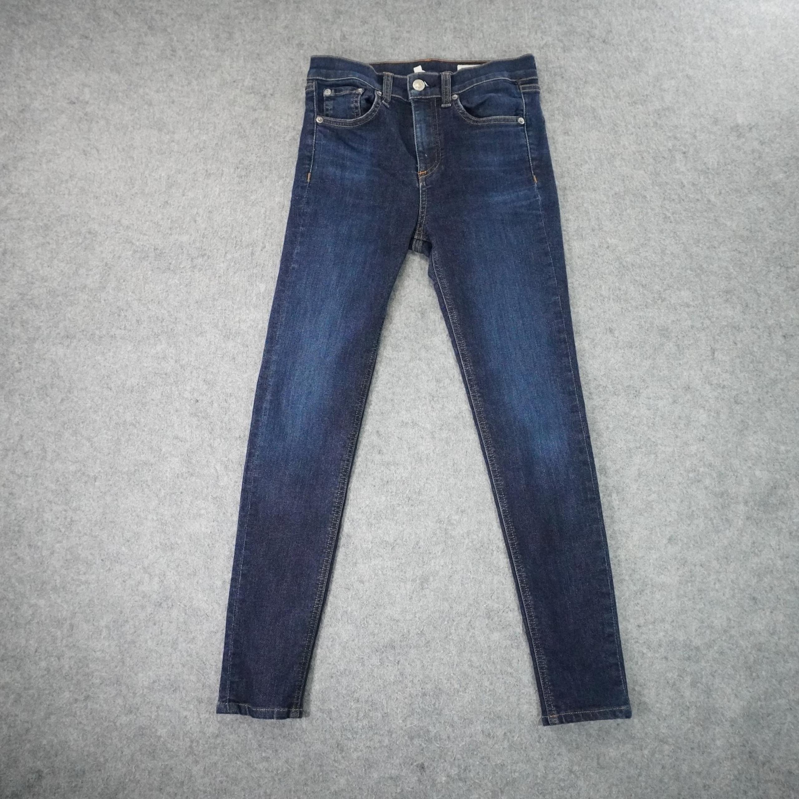 Rag & Bone Jean 10 Inch Ankle Skinny Jeans Womens 24 Blue Mad River Stretch USA