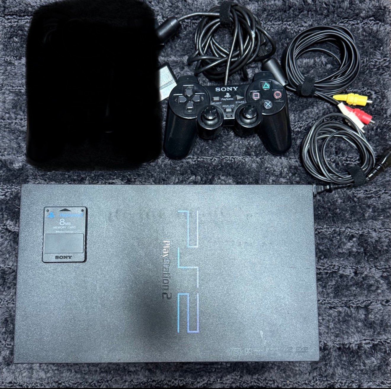 PLAYSTATION 2 CONSOLE w 1 CONTROLLER & CABLES - TESTED & WORKING (PS2)