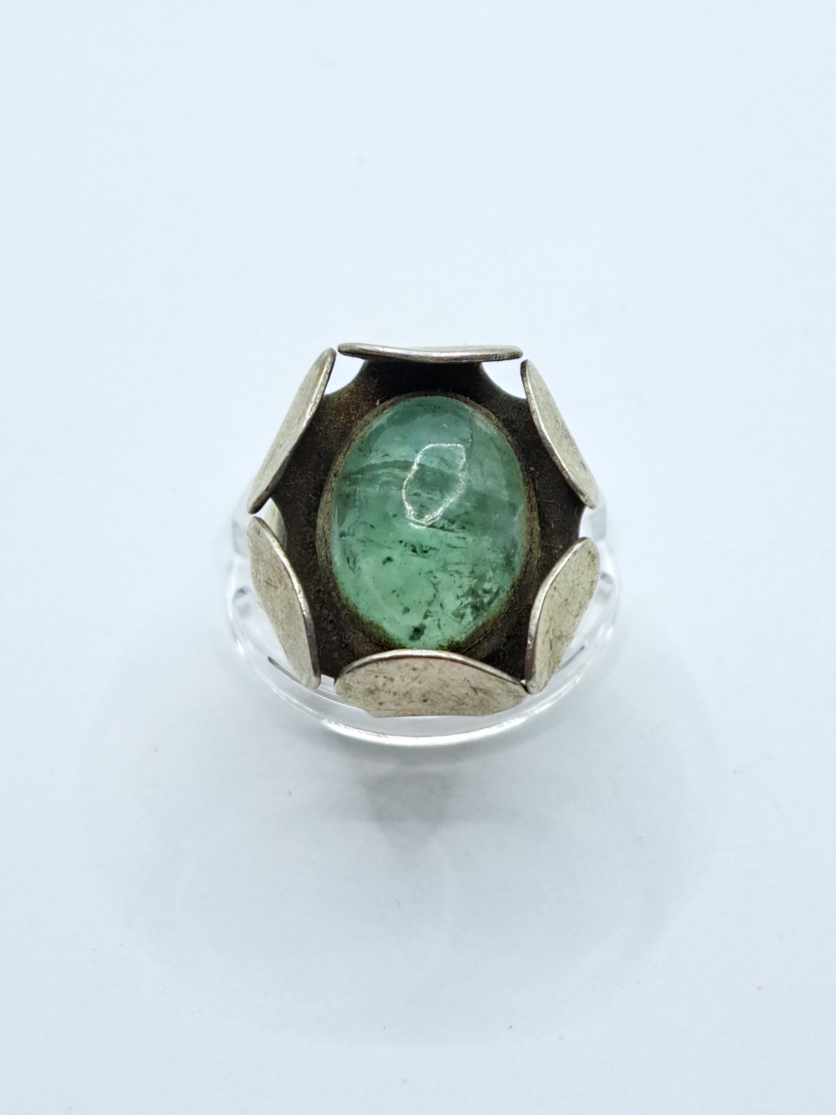 Vintage Sterling Silver Fluorite Ring Size 7.25