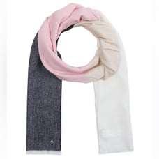 Kate Spade Color Block Wool Scarf Pink White Charcoal New