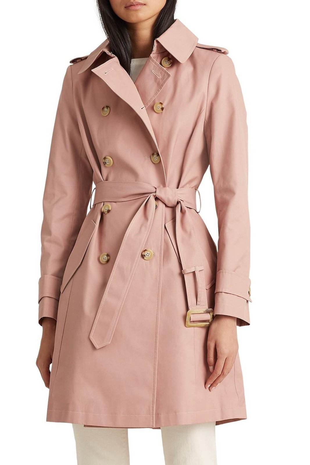 Ralph lauren pink trench coat sale