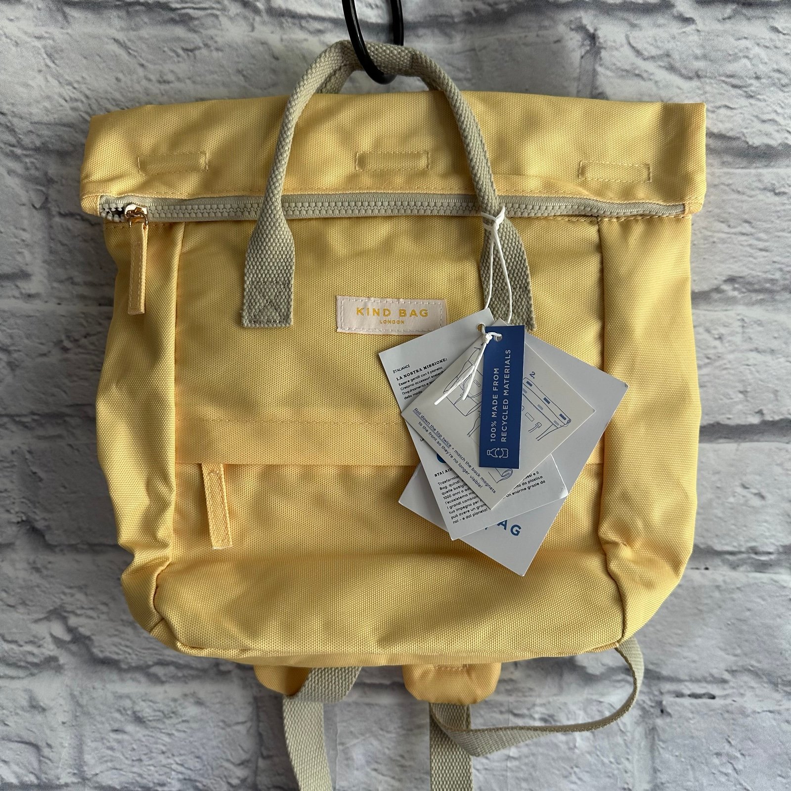 NEW WITH TAGS KIND BAG LONDON MINI BACKPACK YELLOW BUTTERCUP
