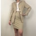 Vintage Escada Beige Tan Wool Skirt Set