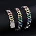 Mens Rainbow 4ct Diamond 18K White Gold Chain Link Necklace Guys 24 Jewelry 24