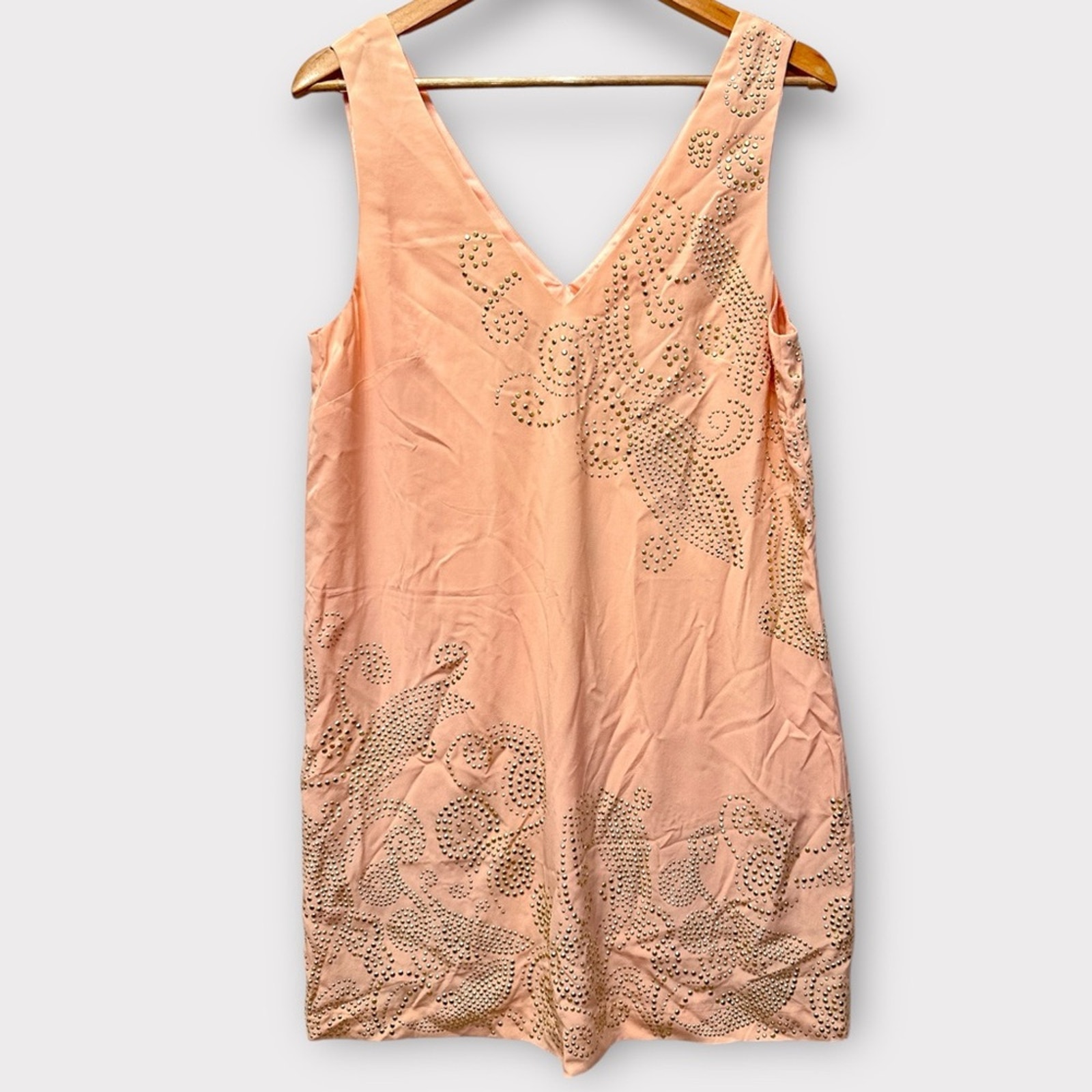 ANTHROPOLOGIE Trina Turk Pink and Cream Mini Romantic Date Wedding Dress Sz 14