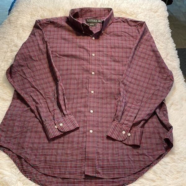 Lauren Ralph Lauren classic non-iron plaid button down size 18 34/35