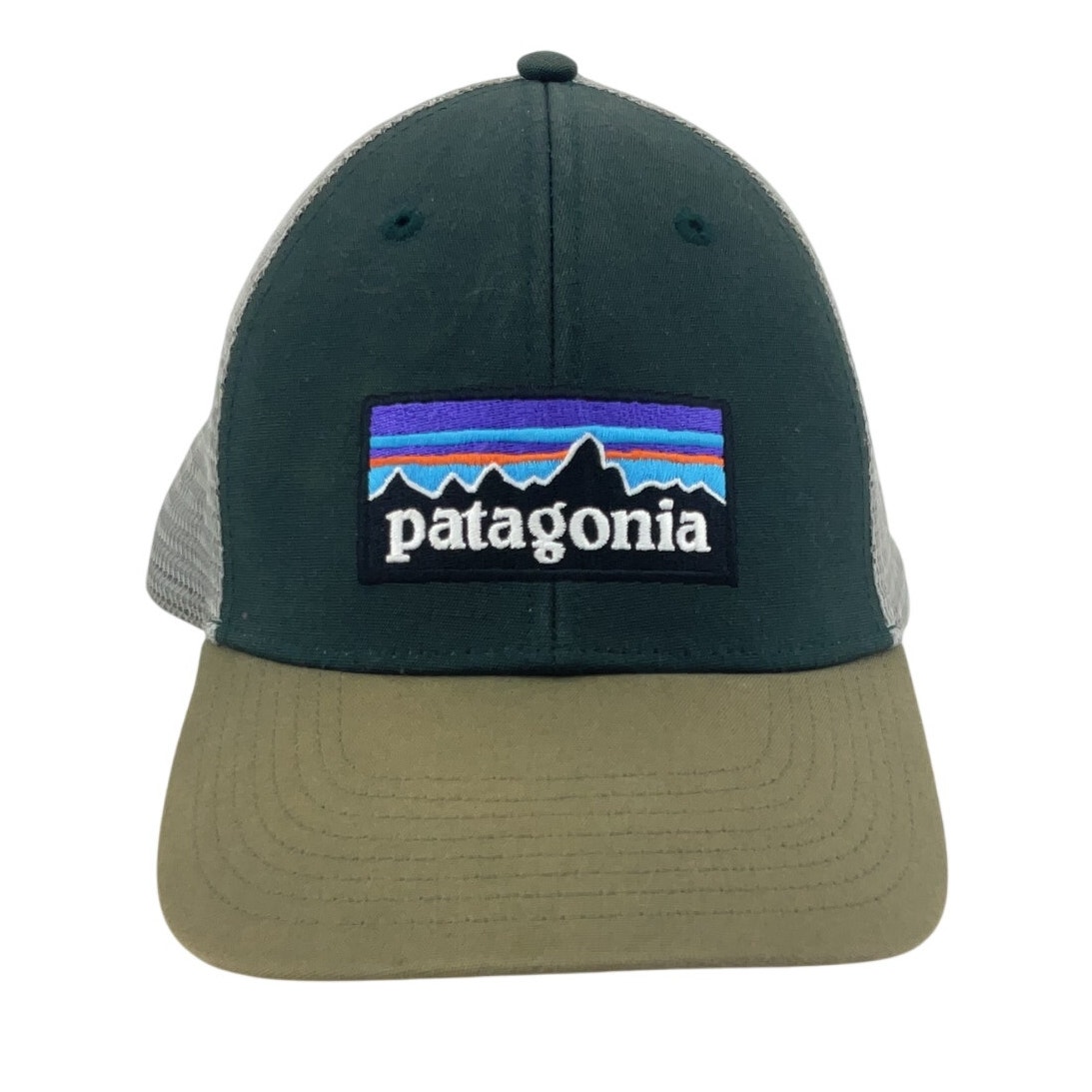 Patagonia Green/Gray Color Block Cotton Snapback Hat Men’s One Size Preowned