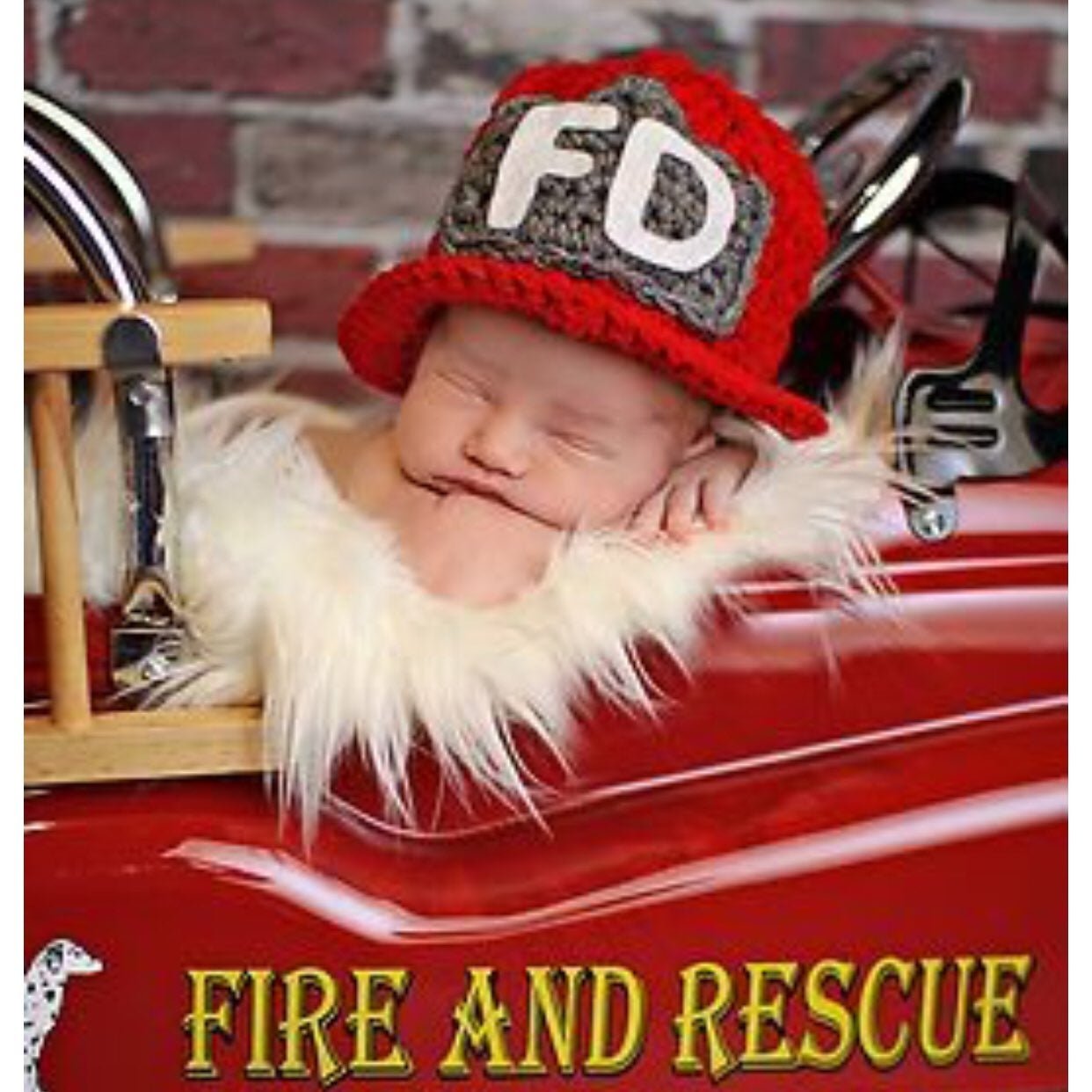 Fire fighter crochet newborn photo prop