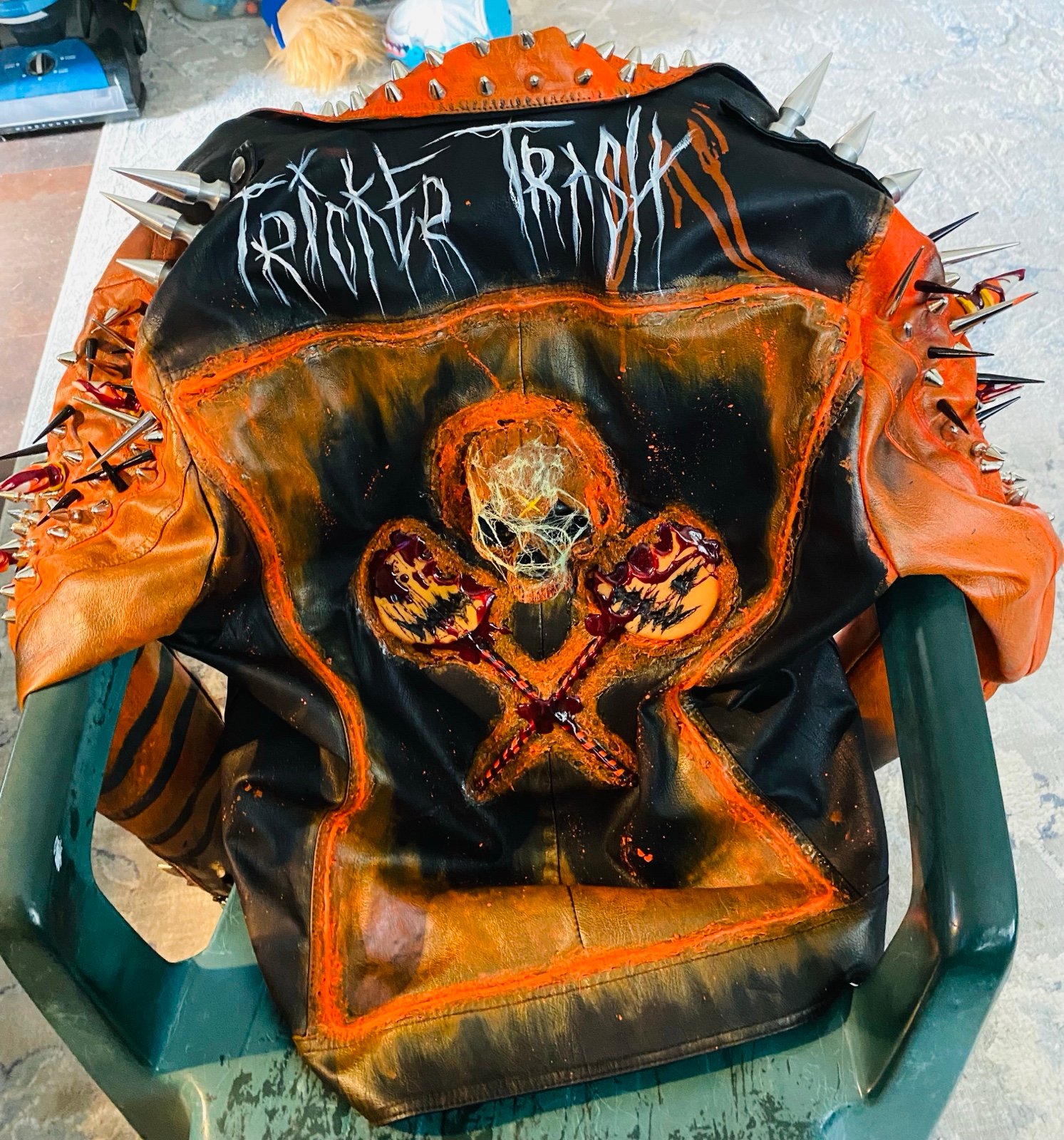 Punk leather halloween jacket