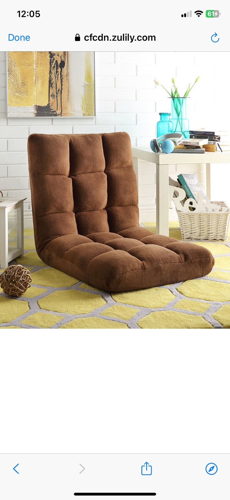 Brown /Grey/Black Quilted Recliner Chair