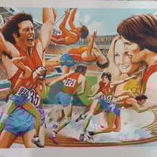 Bruce Jenner William Nelson Decathlon signed and numbered vintage lithograph LOA
