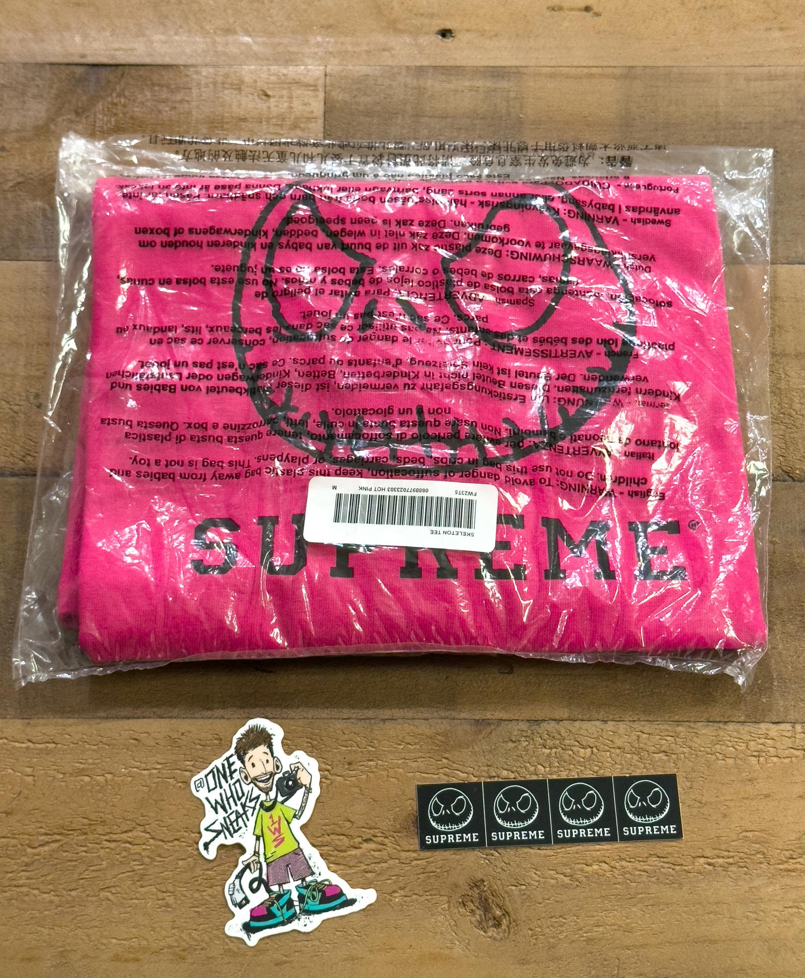 Supreme Skeleton Tee & Sticker Size Medium