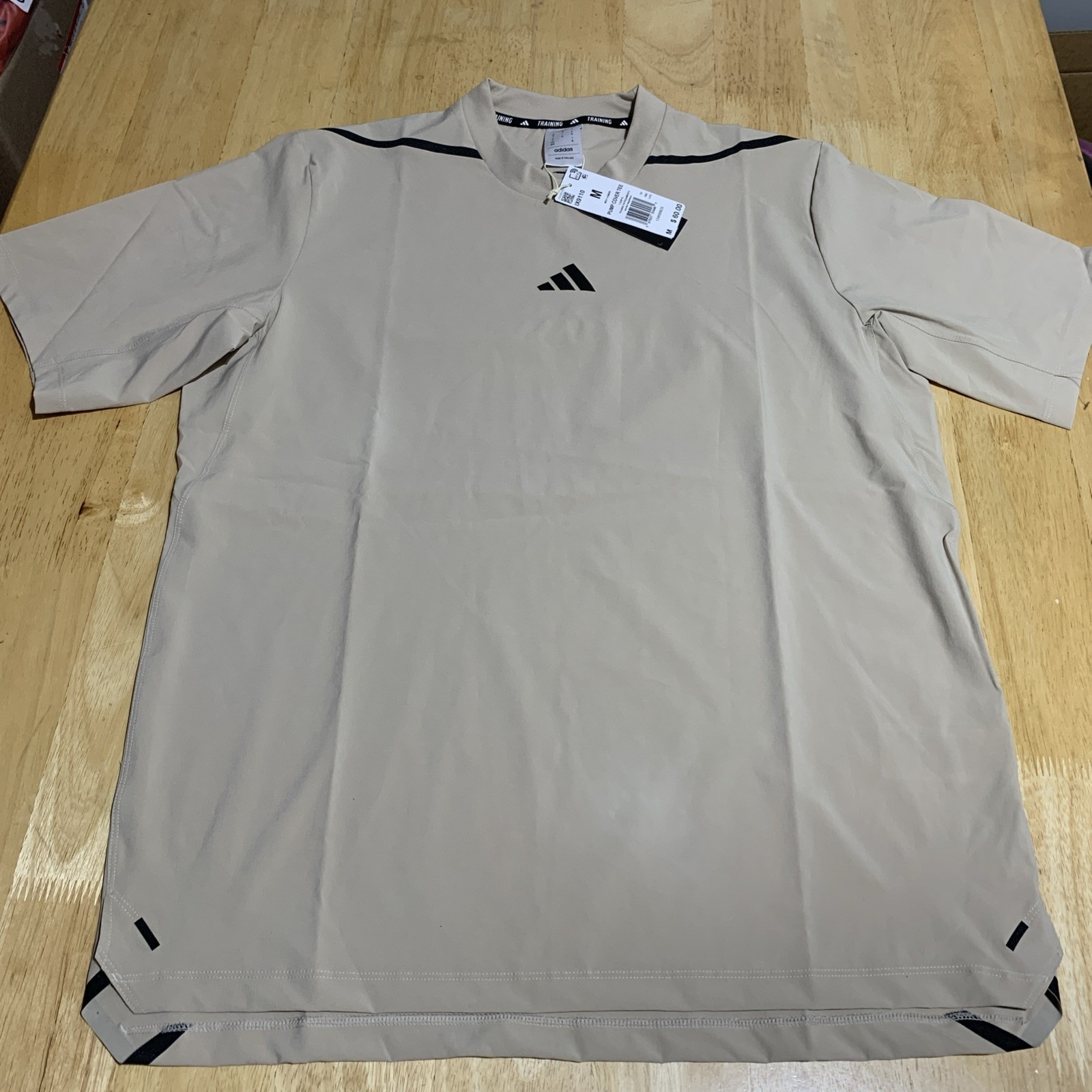 adidas Men's Training Workout Crewneck Tee IX9110 Wonder Beige Size M