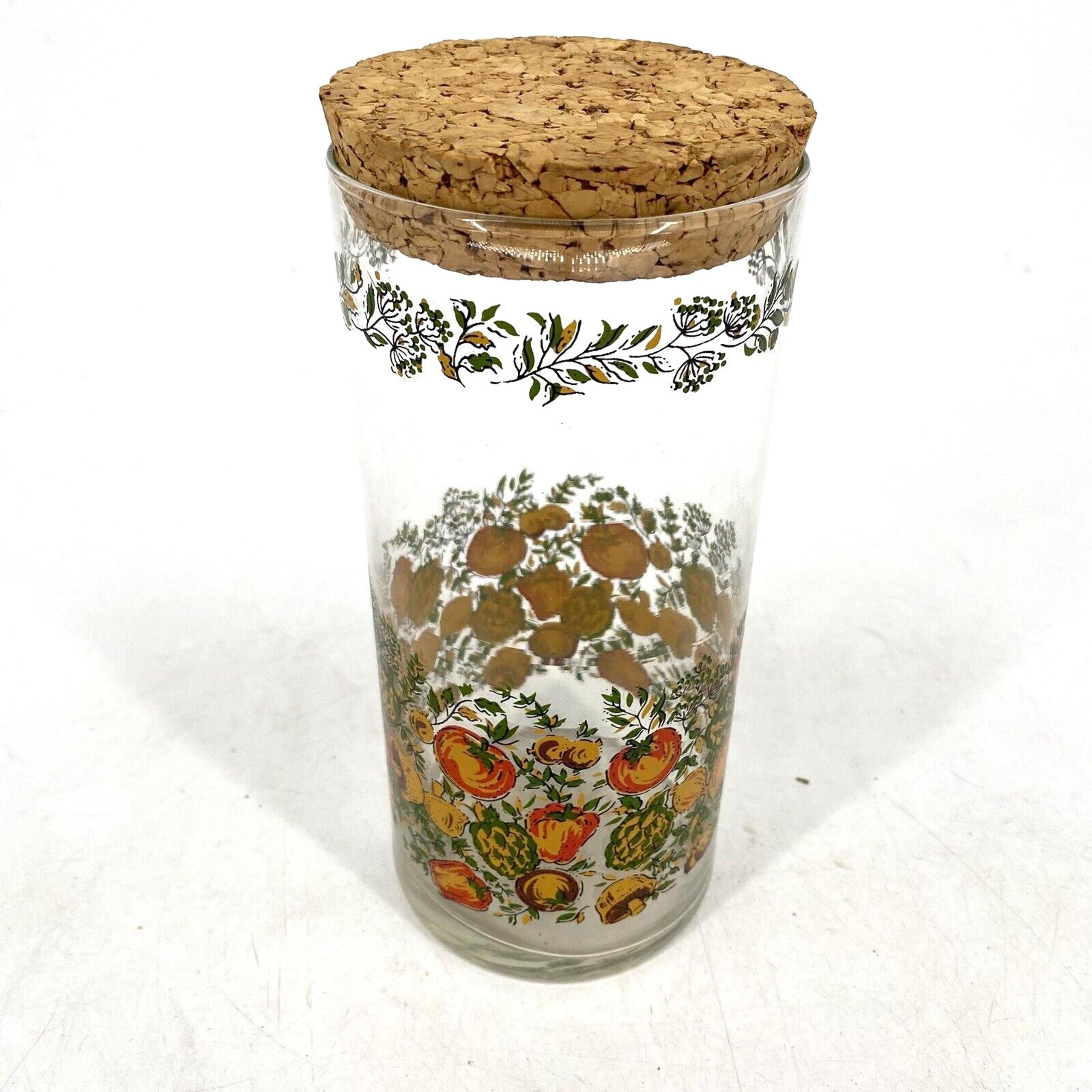 Vintage Spice Of Life Glass Canister With Cork Lid