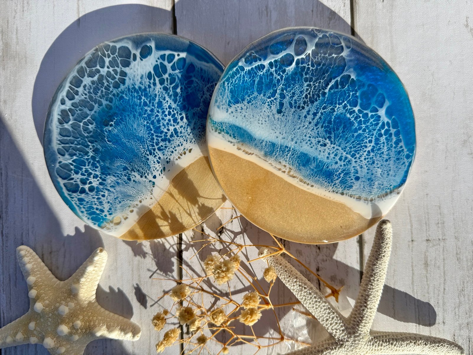Resin Beach Coaster Set (of 4)