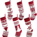 6 Pack 18 Knit Christmas Stockings, Large Rustic Yarn Xmas Stockings