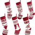 6 Pack 18 Knit Christmas Stockings, Large Rustic Yarn Xmas Stockings