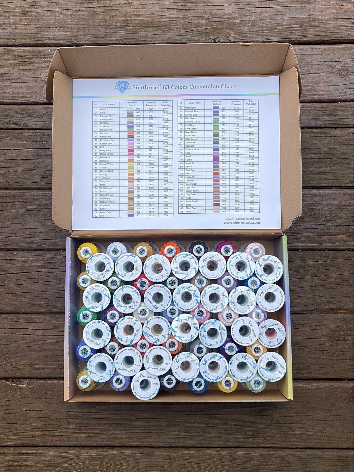 Simthread 63 Color Spools Polyester Embroidery Machine Thread