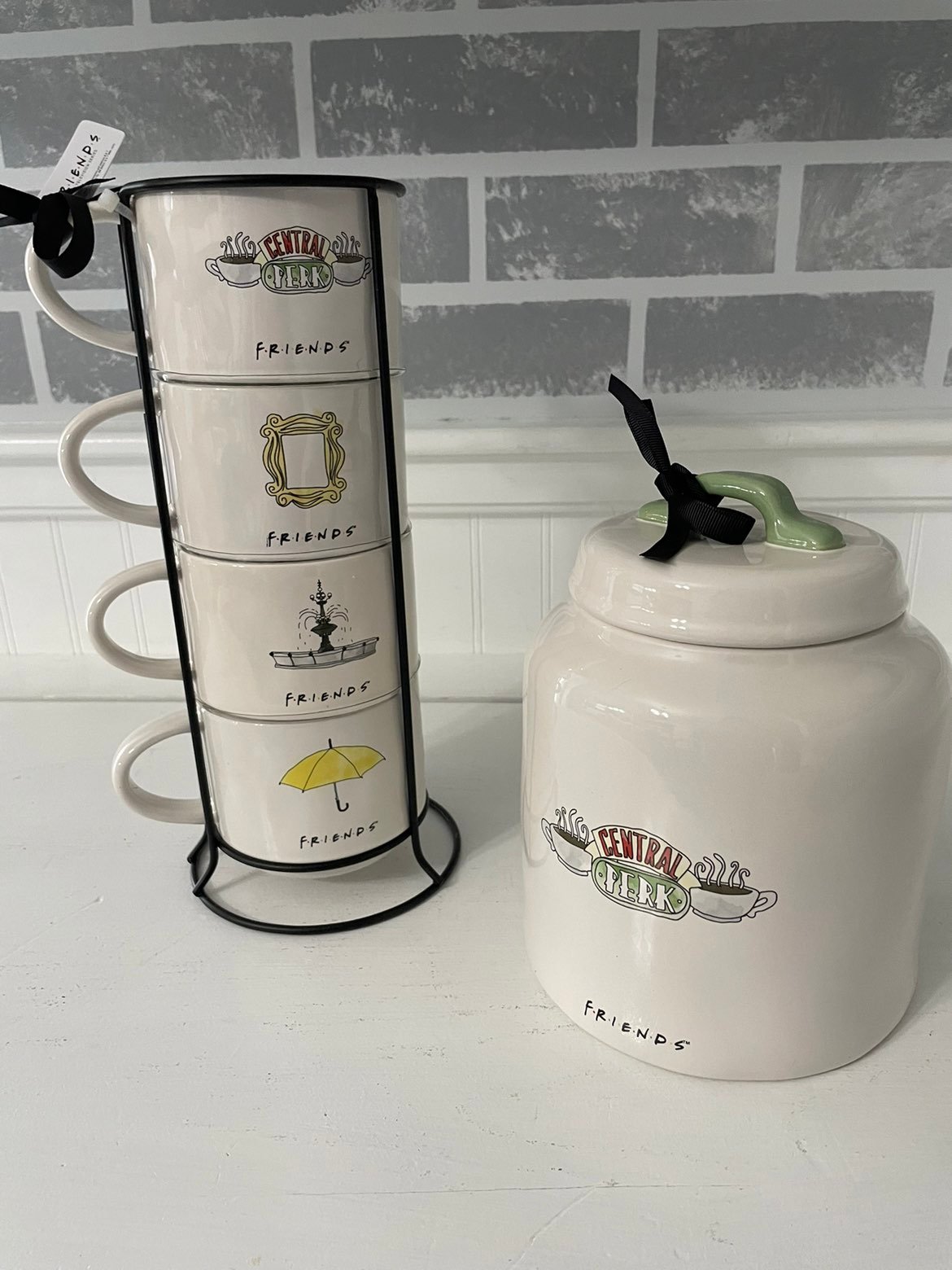 Rae Dunn COFFEE & TEA mug set and COFFEE canister