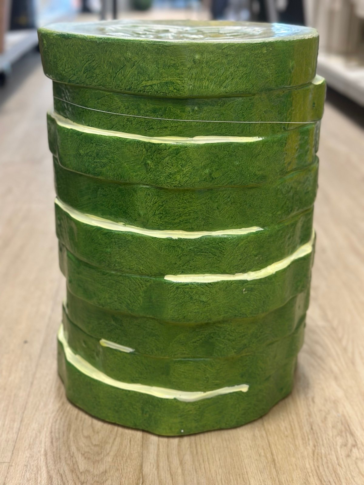 Viral Sliced Cucumber Food Stool/Side Table