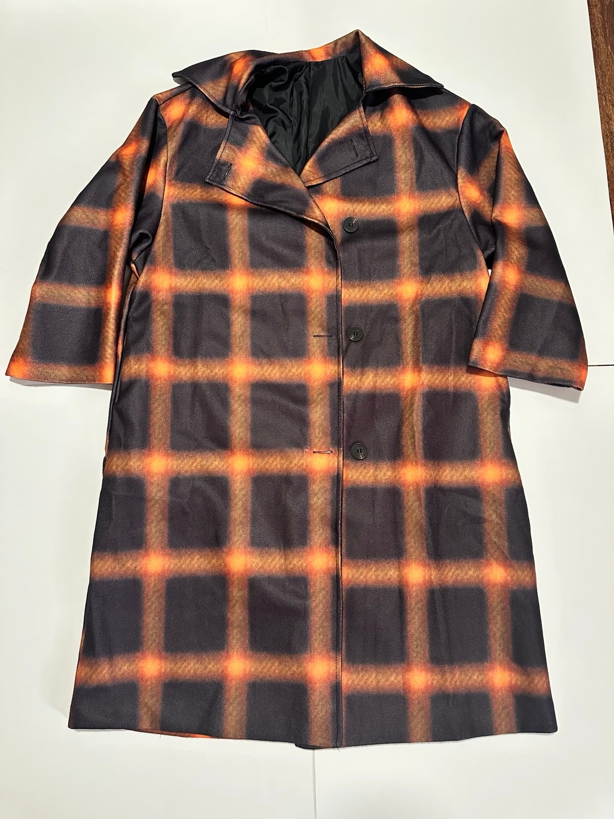 Taylor Swift Evermore Album Cover Orange Black Plaid Trench Coat Dupe