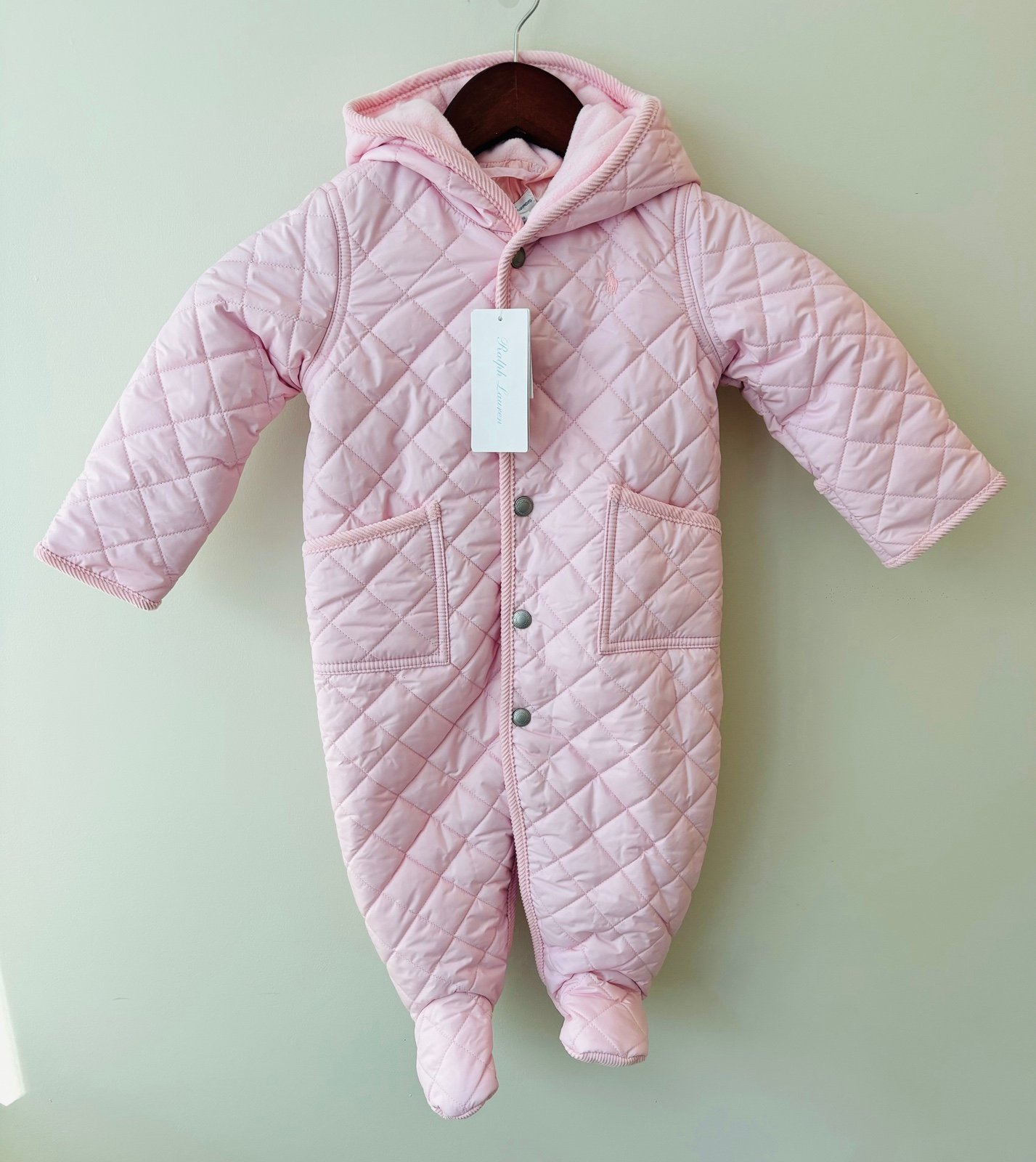 NWT Polo Ralph Lauren Baby Girl (9M) Hooded Barn Bunting/Snowsuit