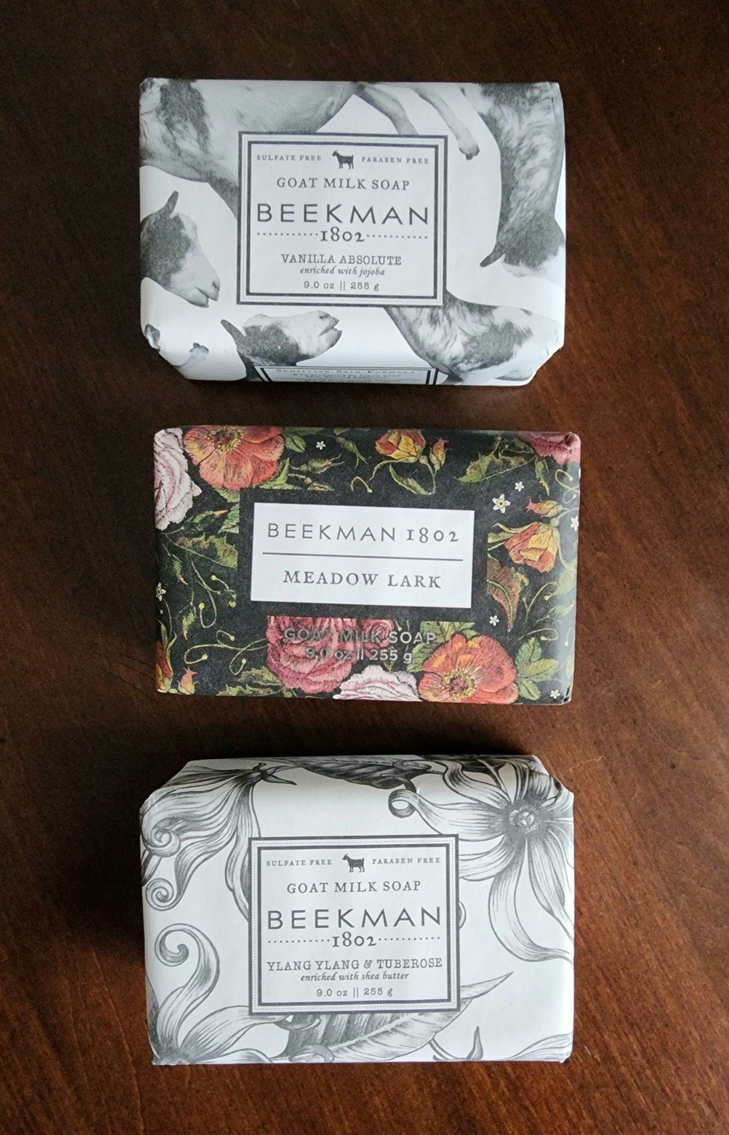 Beekman 1802 Goat Milk Soap Lot Of 3 9 Oz Bars Ylang ylang &Tuberose, Vanilla