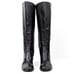 Vince Women Highland Black Leather Wide Calf Retro Round Knee Boots size 8
