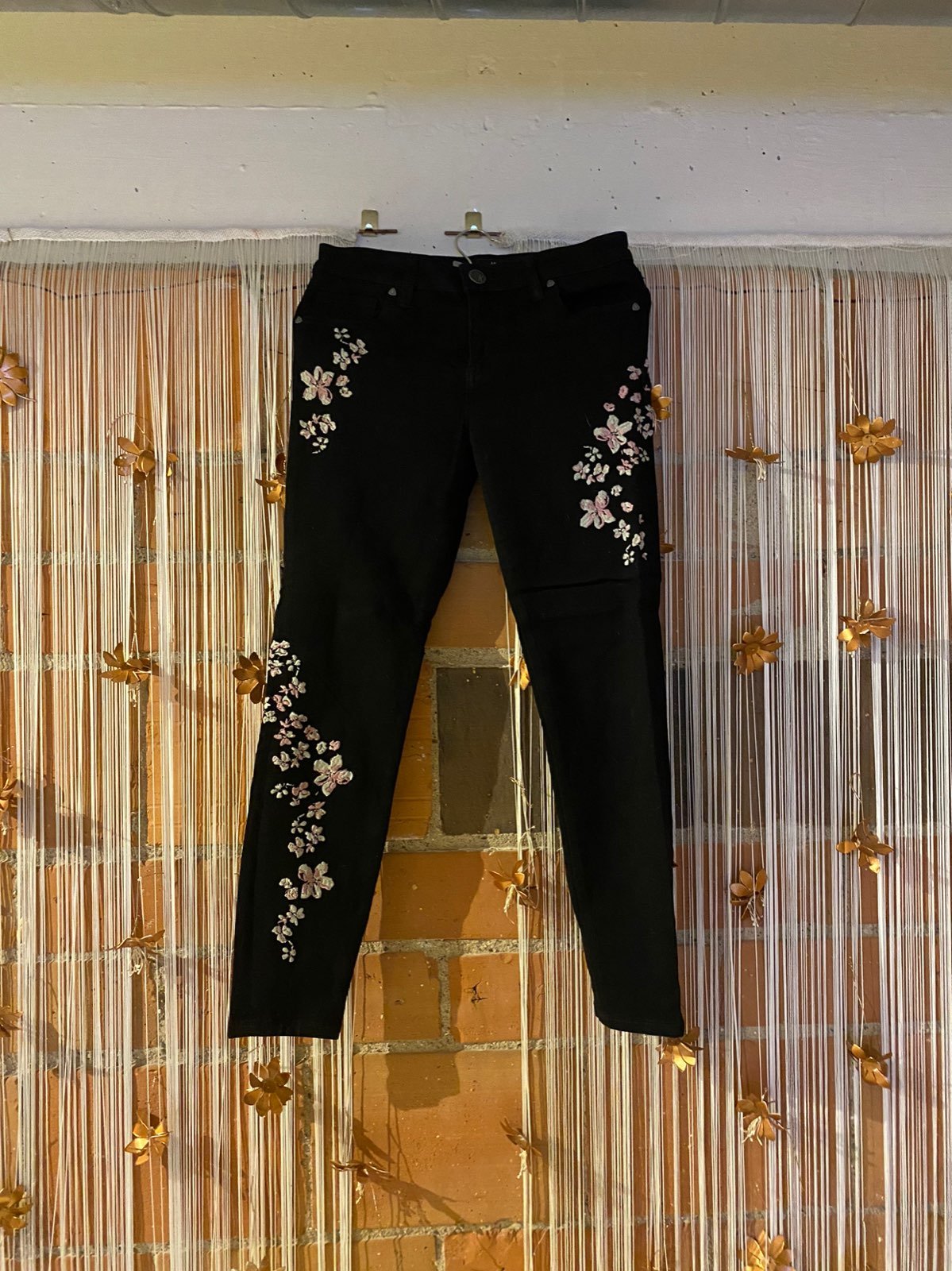 Black Floral Jeggings