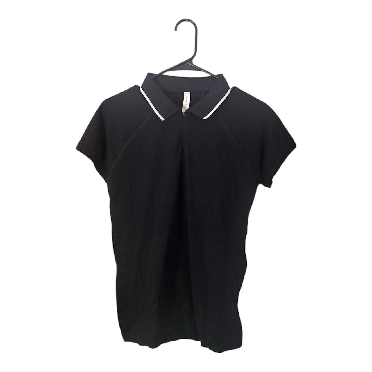 Athleta Momentum Polo Tee Black Large NWT