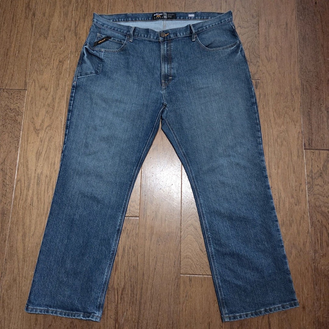 Ariat Rebar Jeans Mens 42x32 (44x32) M4 Relaxed BootCut Blue Western Work Cowboy